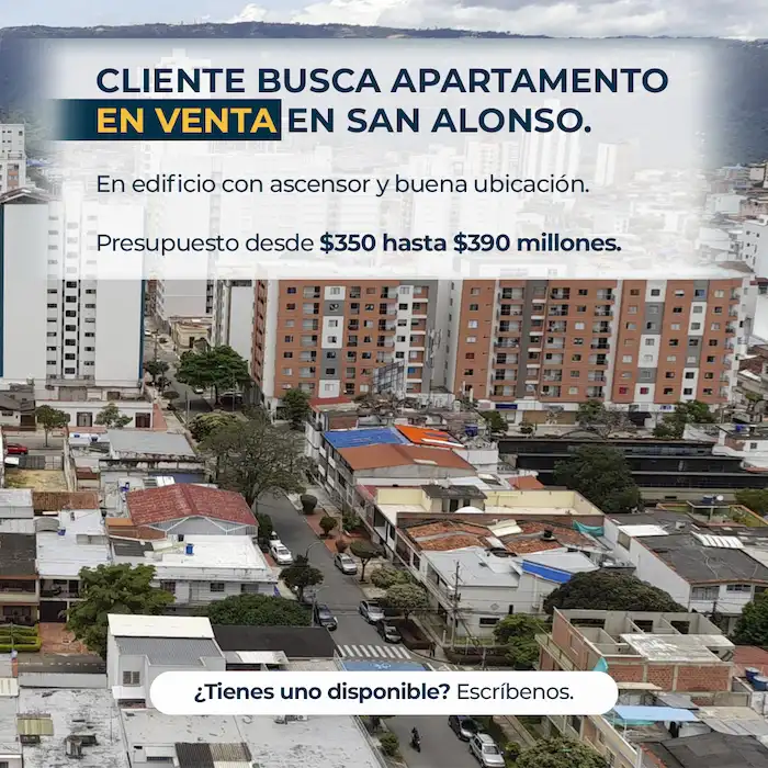 Cliente busca apartamento en venta en San Alonso